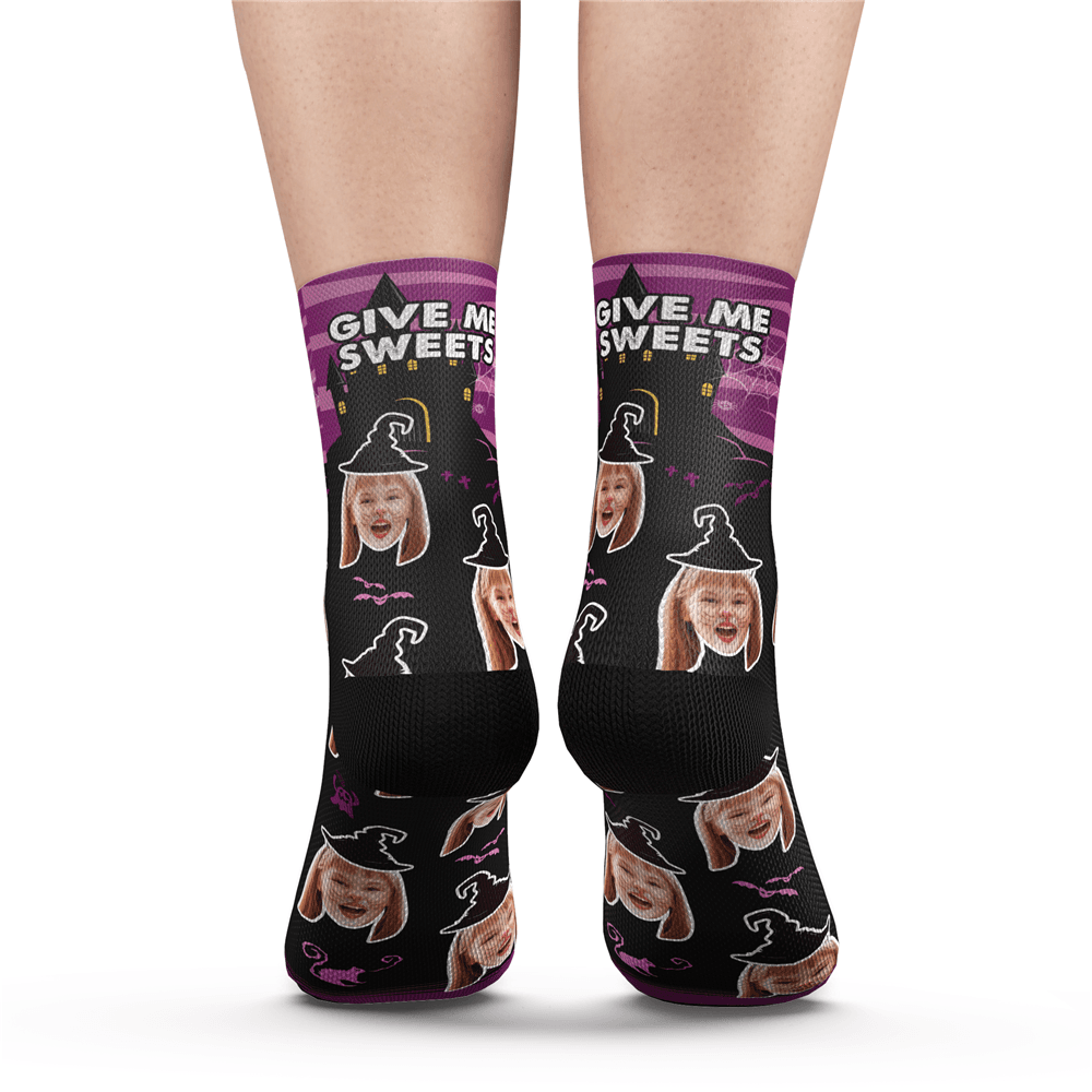 Custom Halloween Ghost Face Socks With Your Text - MyPhotoSocks