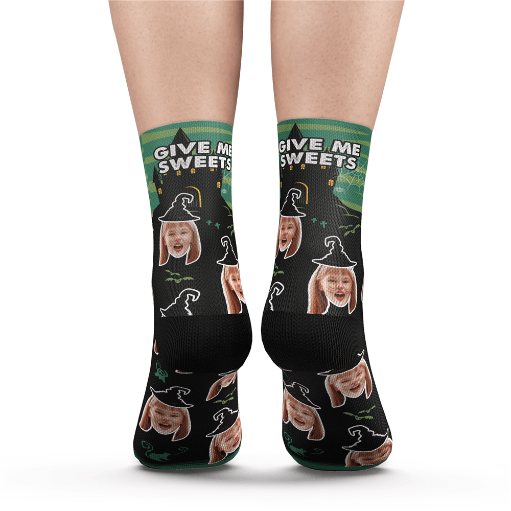 Custom Halloween Ghost Face Socks With Your Text - MyPhotoSocks