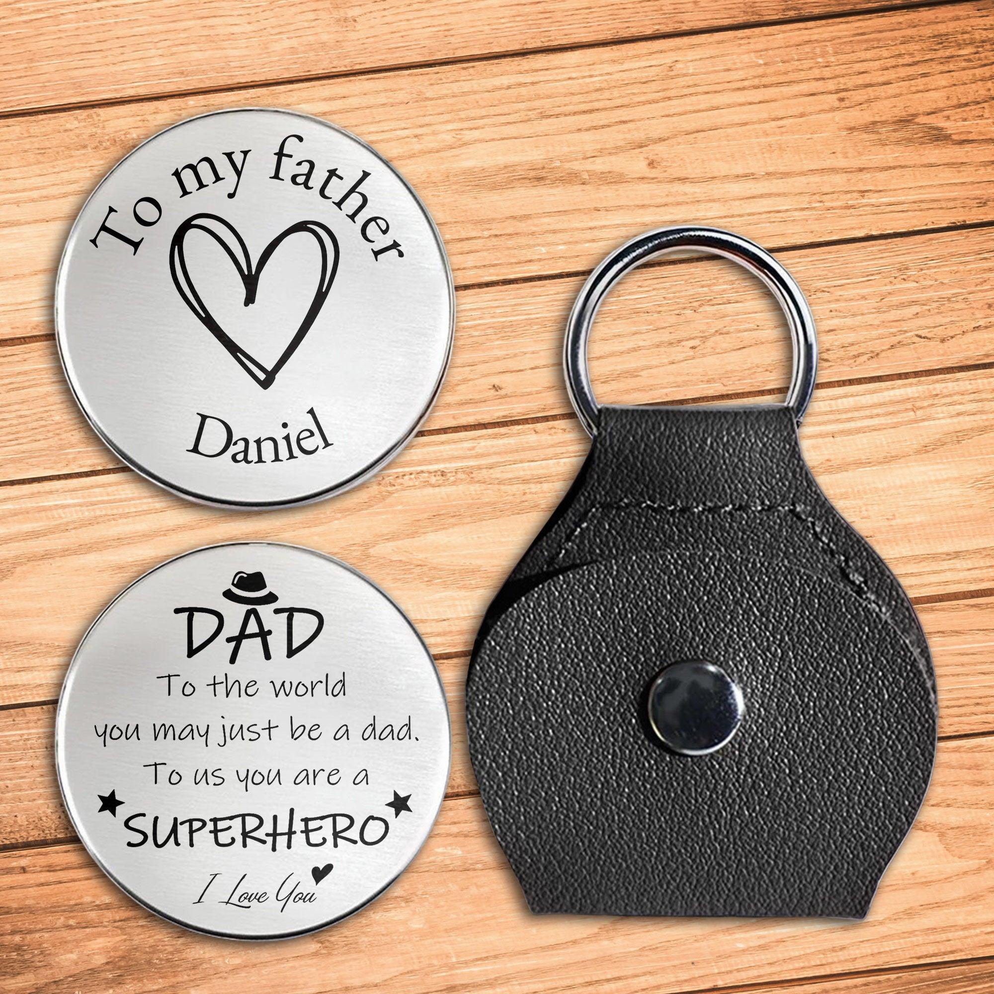 To My Father To Us You Are A Superhero Heart And Stars - Personalized Custom Pocket Hug