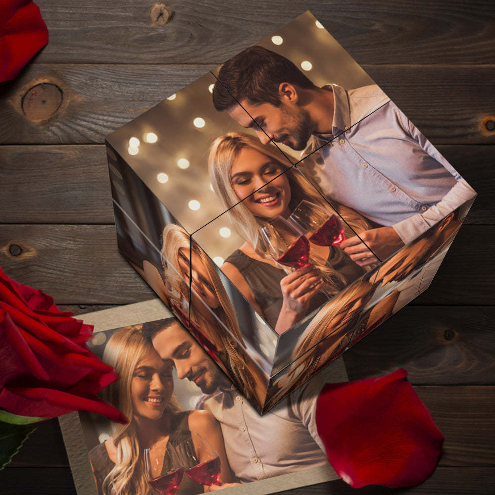 Custom Photo Cube Infinity Folding Photo Cube Personalized Anniversary Day Gifts
