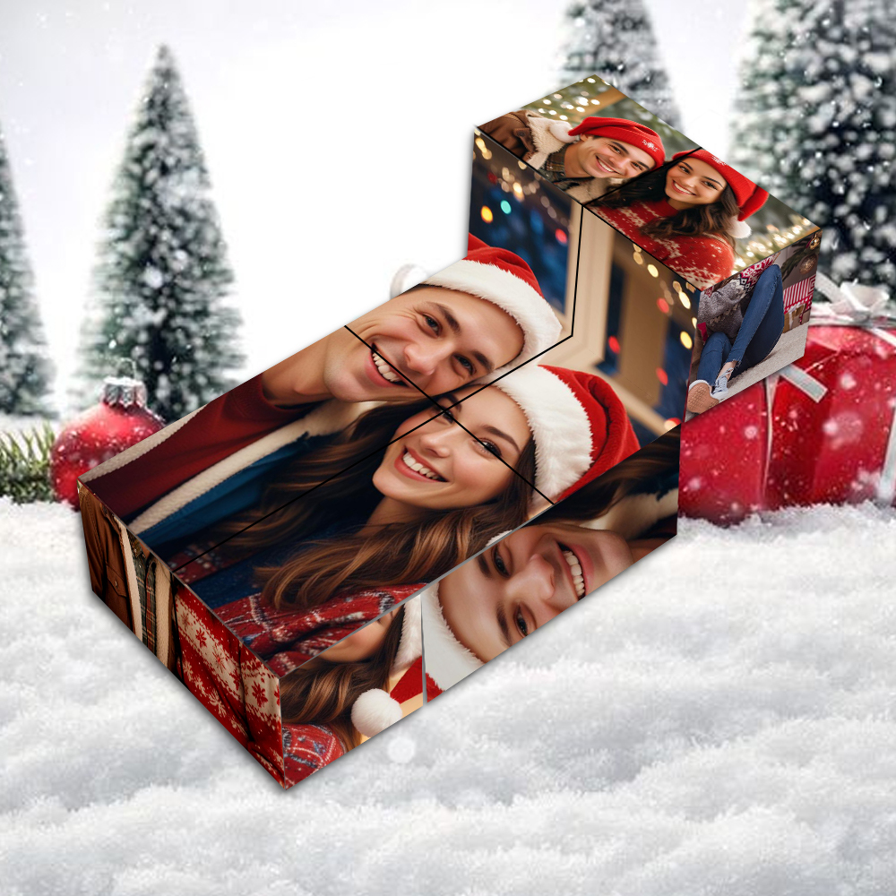 Custom Photo Cube Infinity Folding Photo Cube Personalized Anniversary Day Gifts