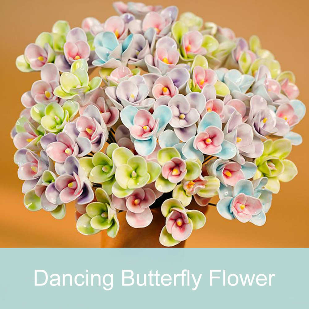 Handcrafted Ceramic Flower Bouquet Everlasting Blooms for DIY Home Decor, Perfect for Valentine'S Day, Christmas, Mother'S Day Gift