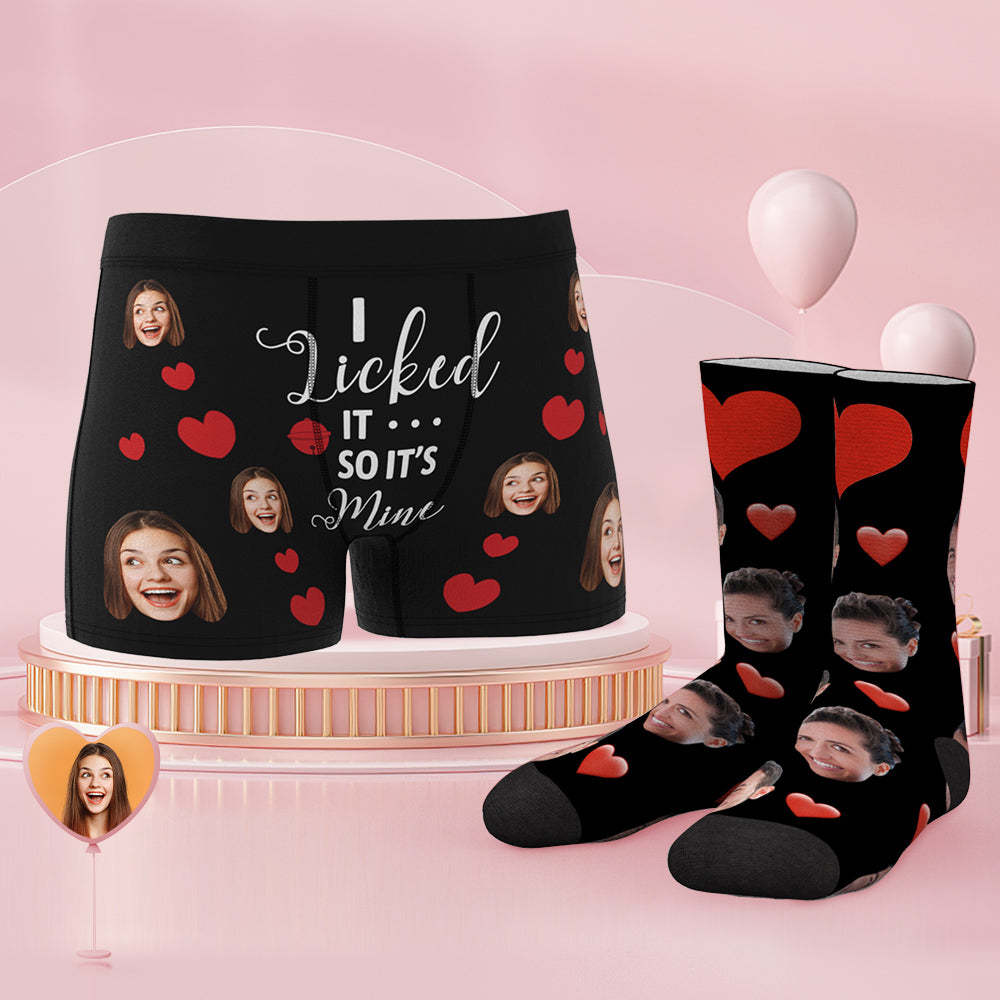 Custom Face Boxer Shorts And Socks Set