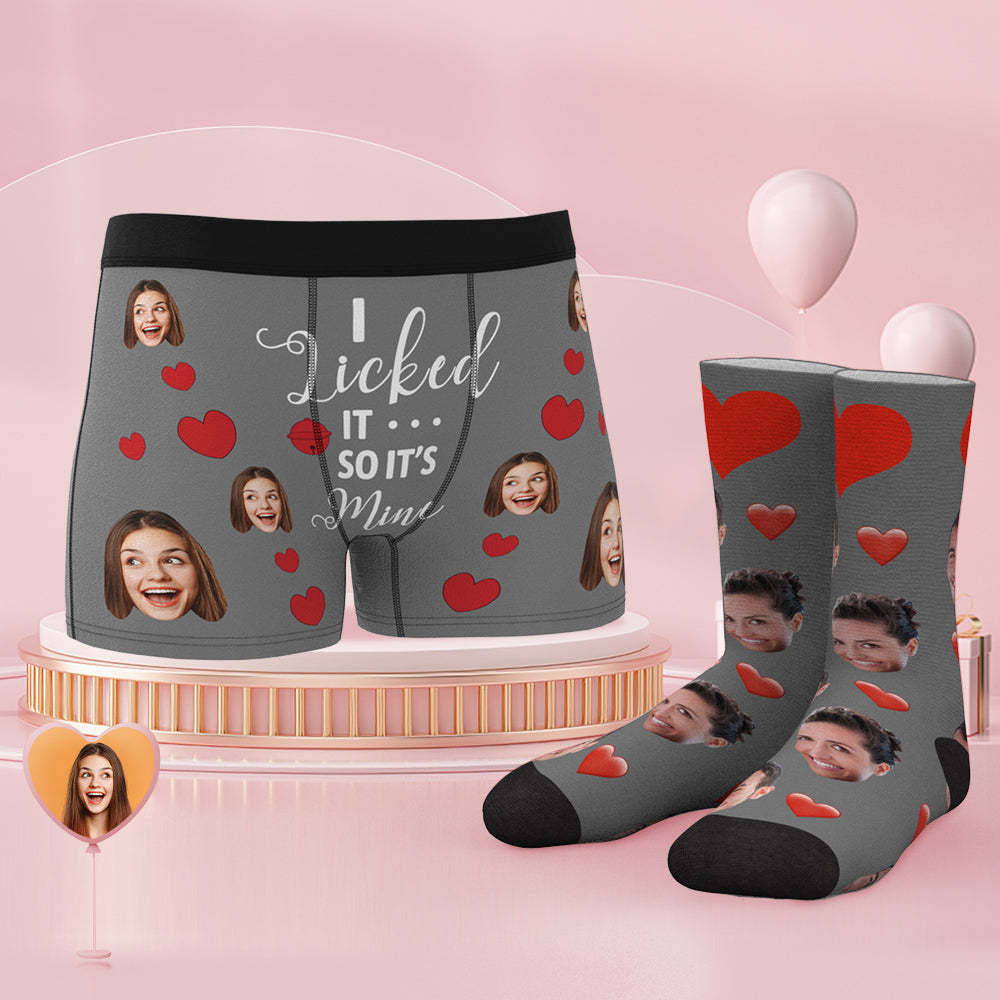 Custom Face Boxer Shorts And Socks Set