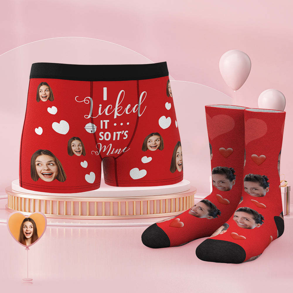 Custom Face Boxer Shorts And Socks Set