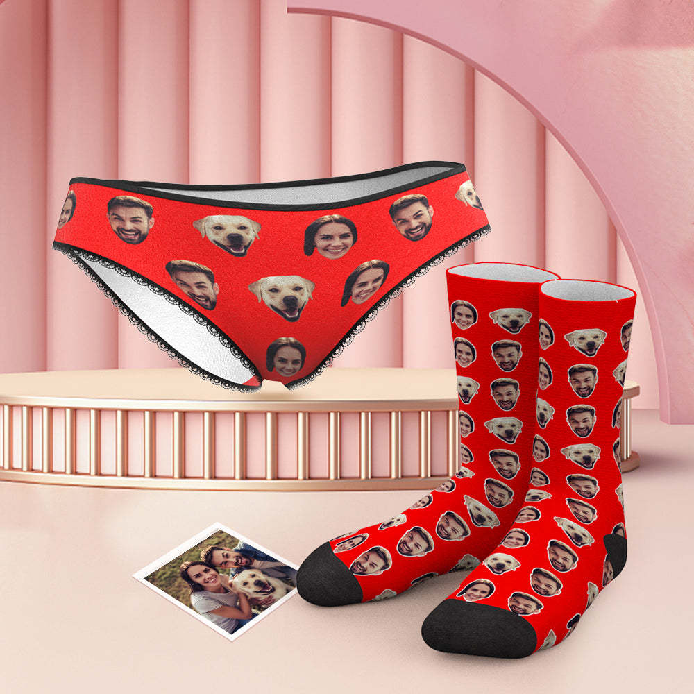 Custom Face Panties And Socks Set - Family