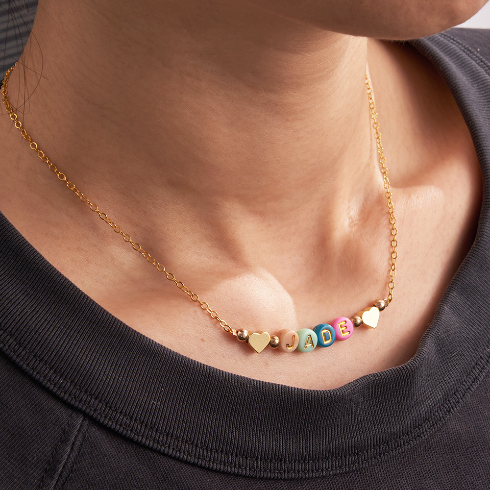 Custom Name Necklace Back to School Gift for Kids Gift Kindergarten Gift Preschool First Day of School Kids Necklace Kids Jewelry