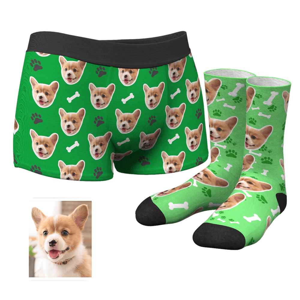 Custom Dog Boxer Shorts And Socks Set - MyPhotoSocks