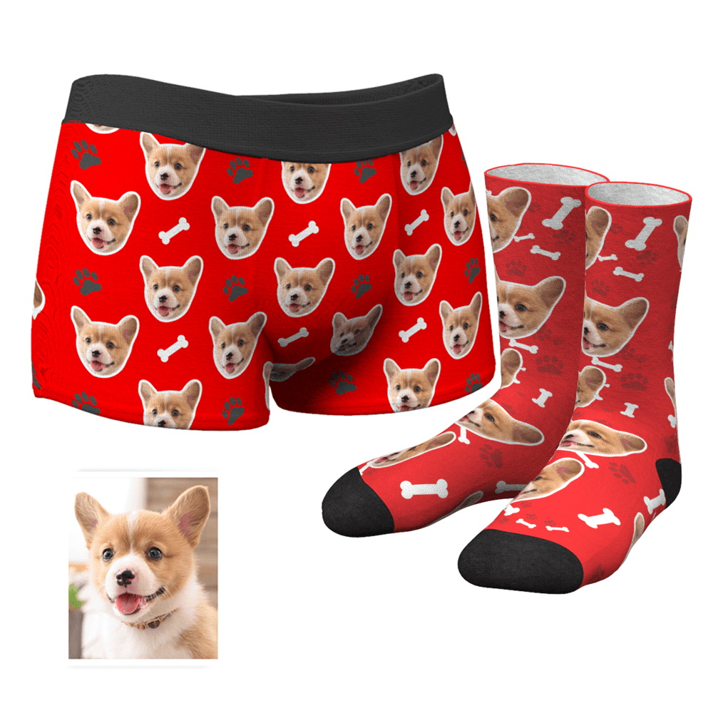 Custom Dog Boxer Shorts And Socks Set - MyPhotoSocks