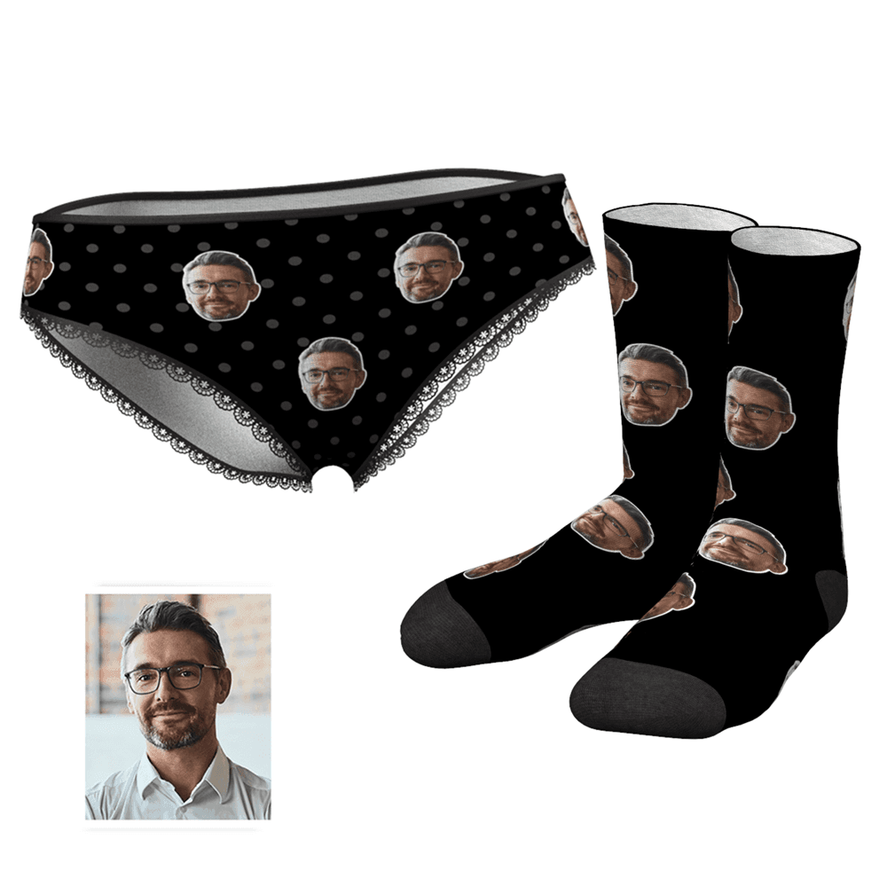 Custom Colorful Face Panties And Socks Set-MyPhotoSocks