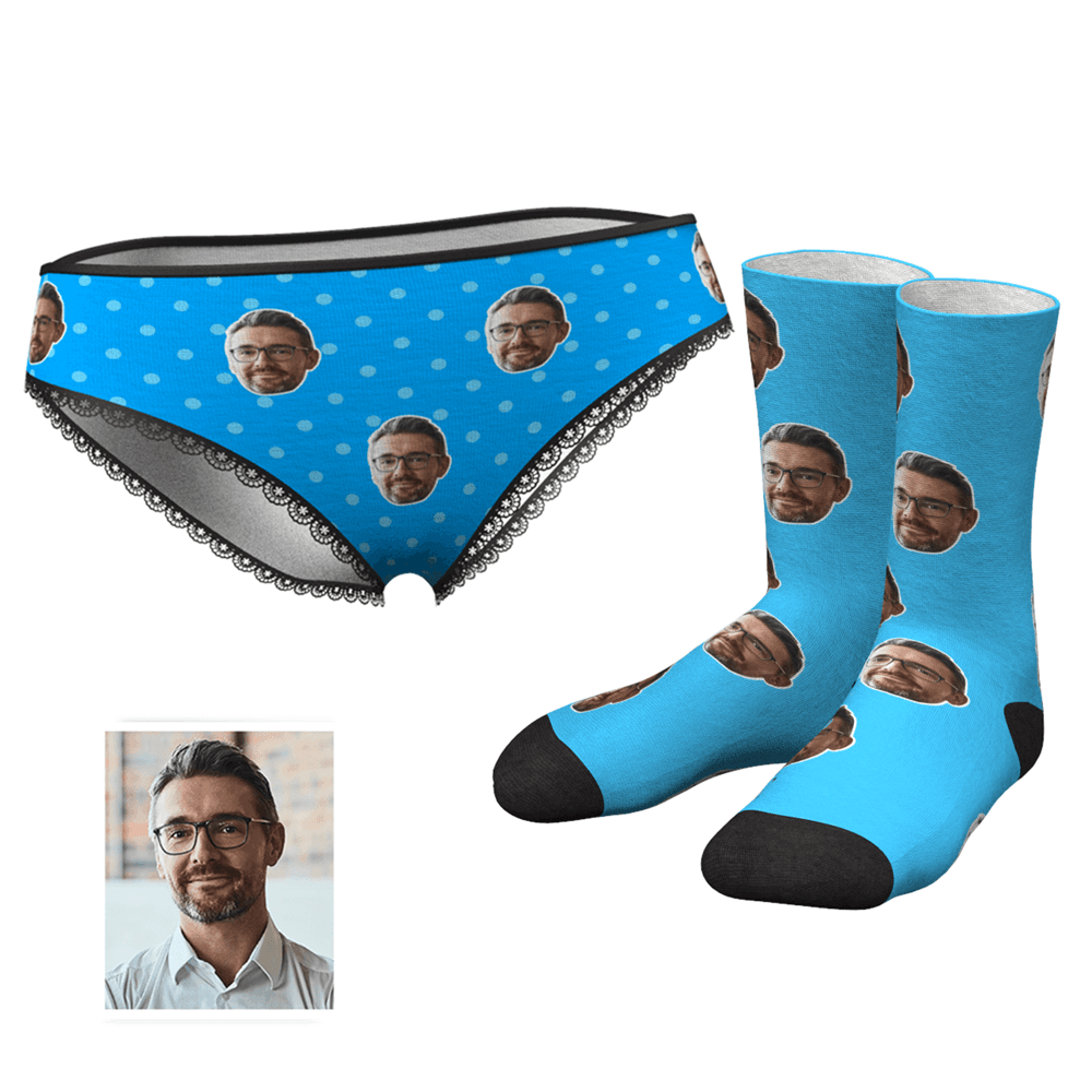 Custom Colorful Face Panties And Socks Set - MyPhotoSocks