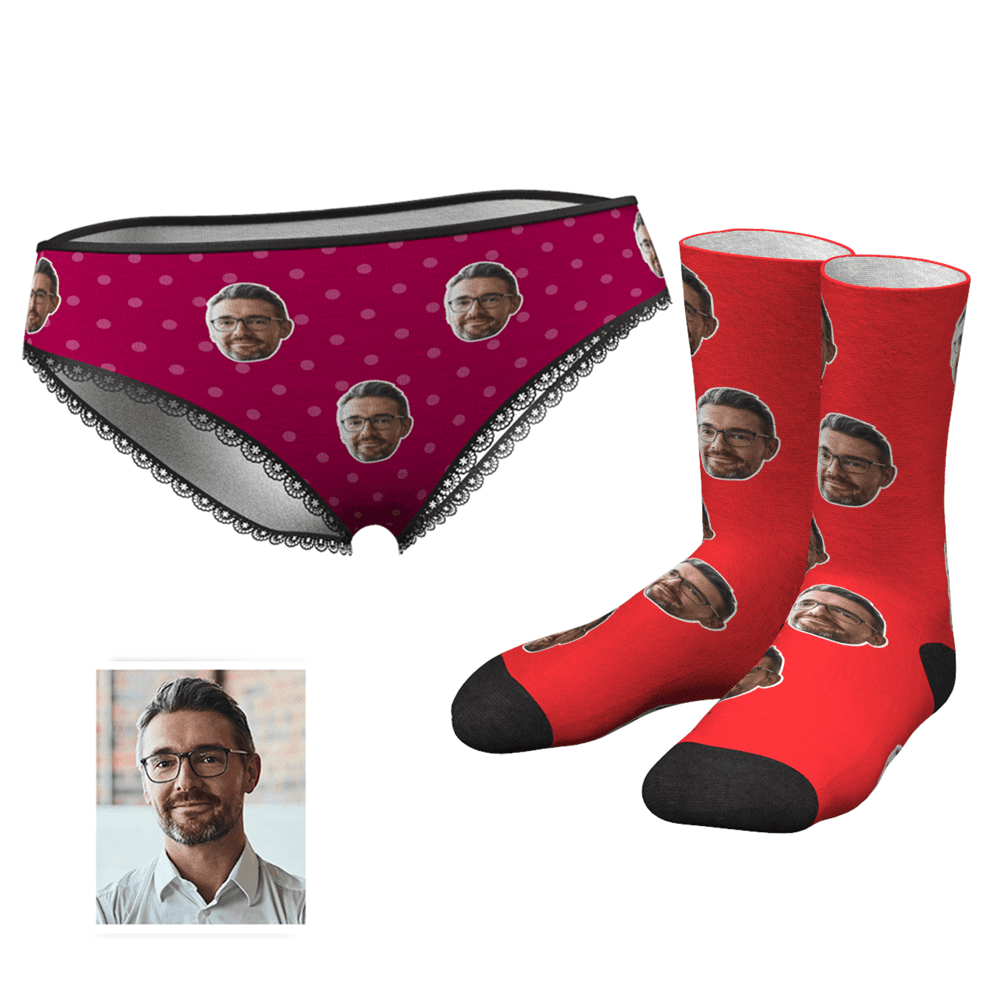 Custom Colorful Face Panties And Socks Set - MyPhotoSocks