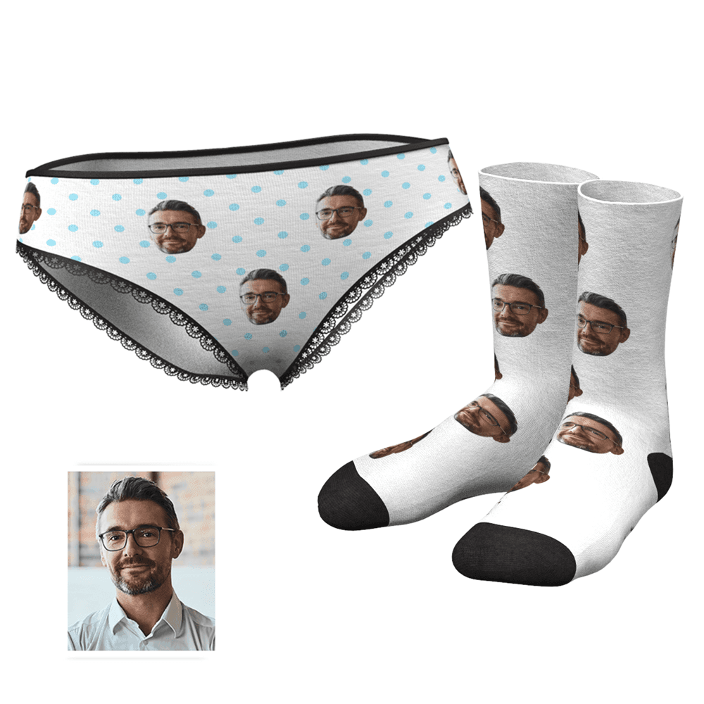 Custom Colorful Face Panties And Socks Set-MyPhotoSocks