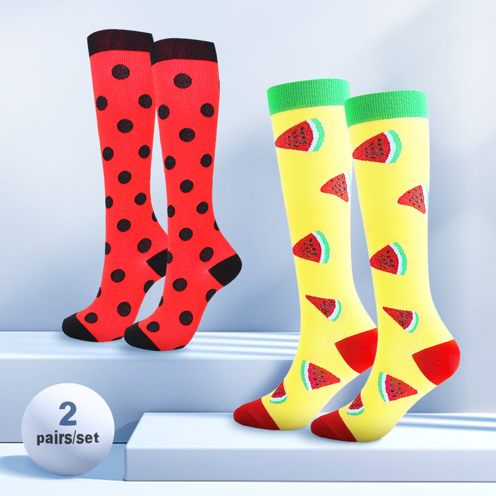 2Pairs/pack Compression Sock Women Men Knee High Running 50 Mmhg Edema Diabetes Varicose Veins Cycling Marathon Sports Socks