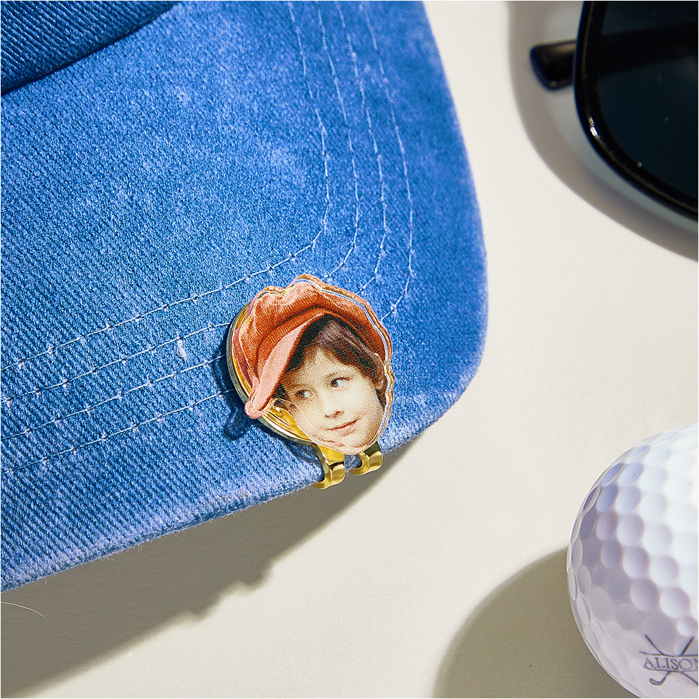 Custom Golf Marker with Photo, Picture Golf Ball Marker Magnetic Hat Clip Golf Accessory, Christmas/Father's Day Gift for Golf Lovers/Father