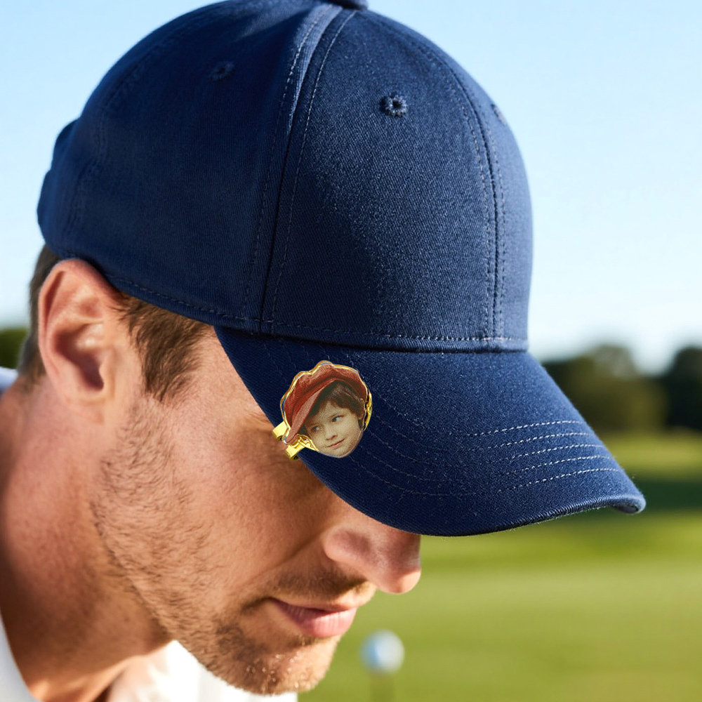 Custom Golf Marker with Photo, Picture Golf Ball Marker Magnetic Hat Clip Golf Accessory, Christmas/Father's Day Gift for Golf Lovers/Father