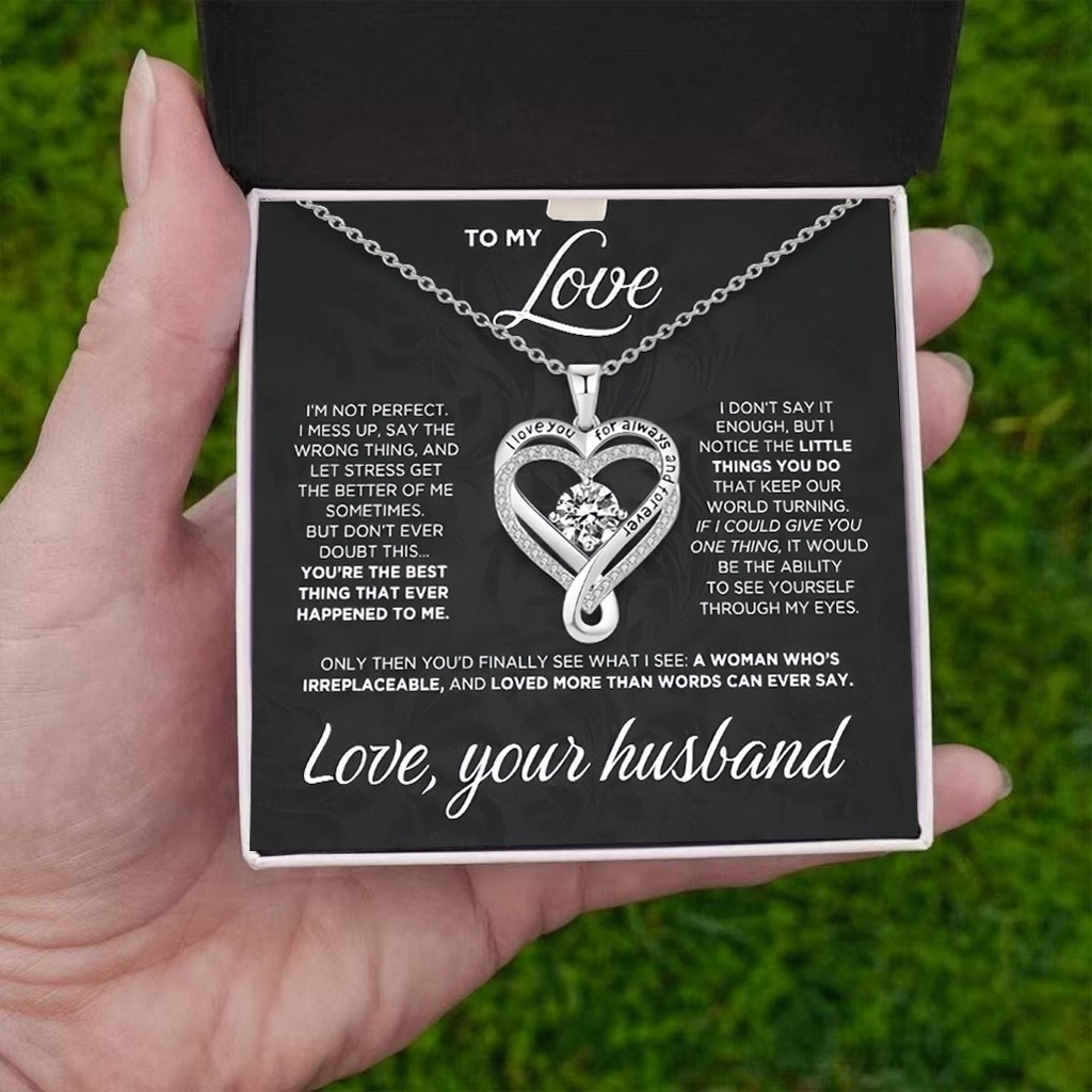 "To My Wife" Forever & Always Heart Necklace