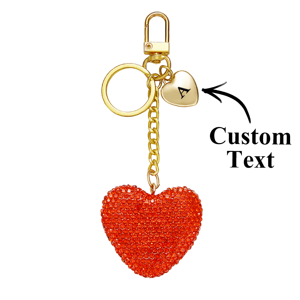 Bag Charm Red Rhinestones Trendy Gold Bag Heart Charms Key Pendant Trendy Purse Charms Car Jewelry