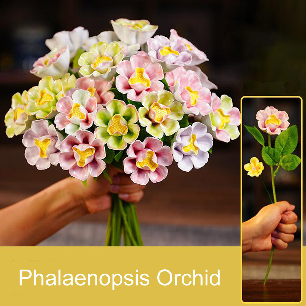 Handcrafted Ceramic Flower Bouquet Everlasting Blooms for DIY Home Decor, Perfect for Valentine'S Day, Christmas, Mother'S Day Gift