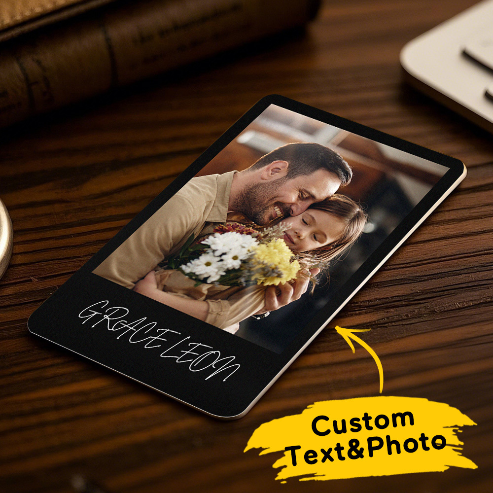 Custom Favorite Song Metal Wallet Card - Personalized Aluminum Photo Wallet Card - Gifts For Him, Boyfriend, Husband