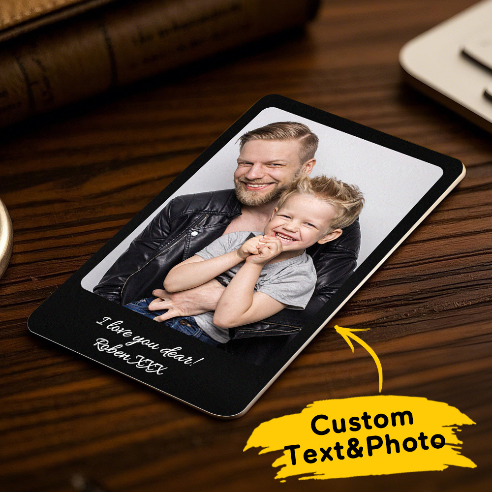 Custom Favorite Song Metal Wallet Card - Personalized Aluminum Photo Wallet Card - Gifts For Him, Boyfriend, Husband