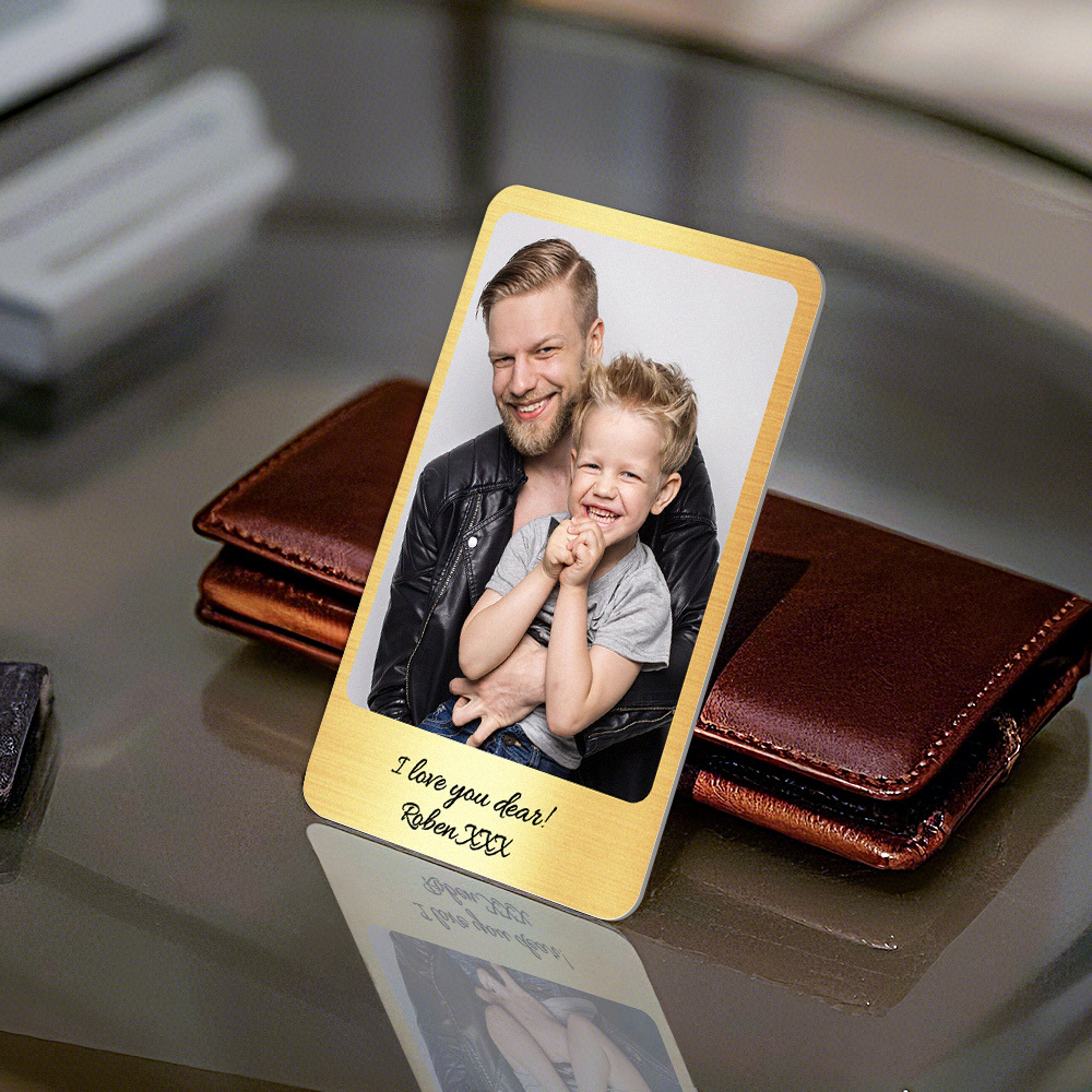 Custom Metal Wallet Card Personalized Aluminum Photo Wallet Card Father's Day Gifts
