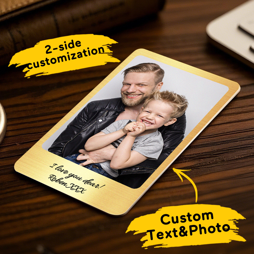 Custom Metal Wallet Card Personalized Aluminum Photo Wallet Card Father's Day Gifts