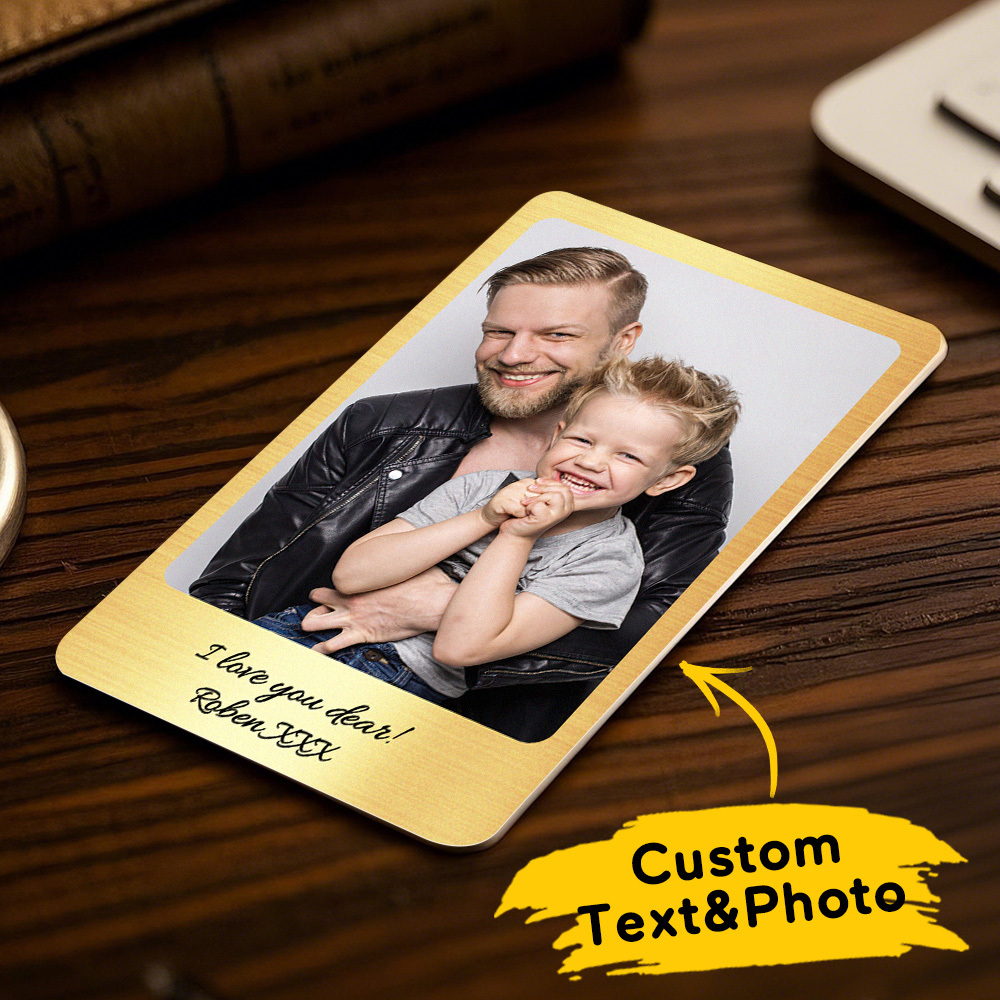 Custom Metal Wallet Card Personalized Aluminum Photo Wallet Card Father's Day Gifts