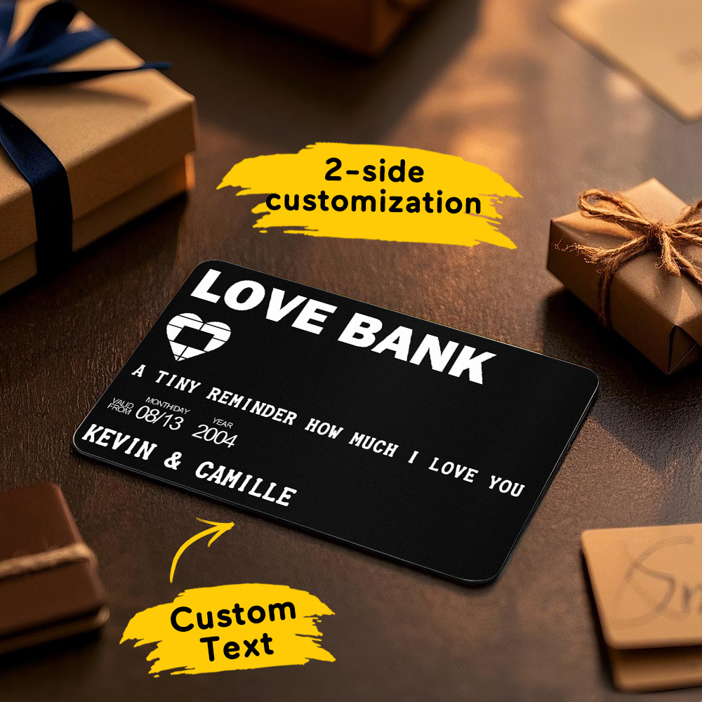 Father's Day Gifts Custom Metal Wallet Card Personalized Aluminum Photo Wallet Card Love Bank