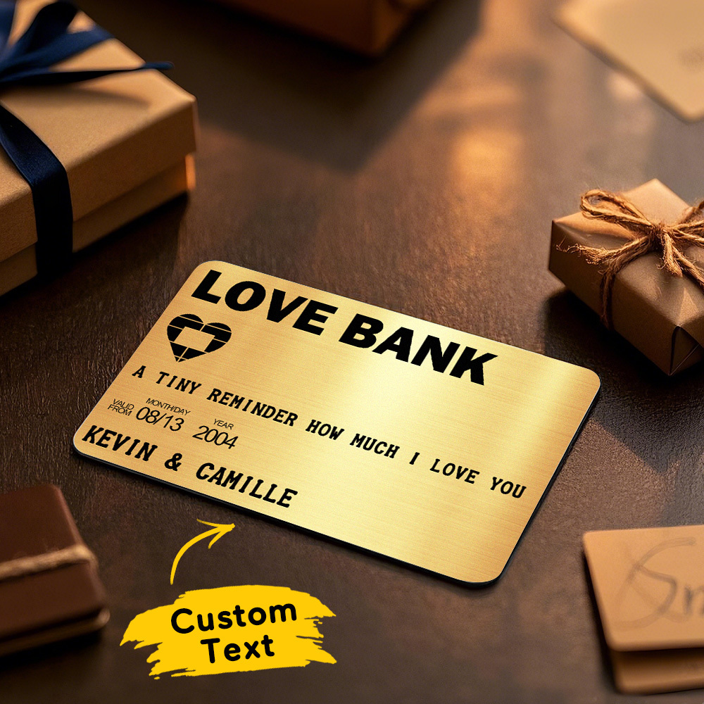 Father's Day Gifts Custom Metal Wallet Card Personalized Aluminum Photo Wallet Card Love Bank