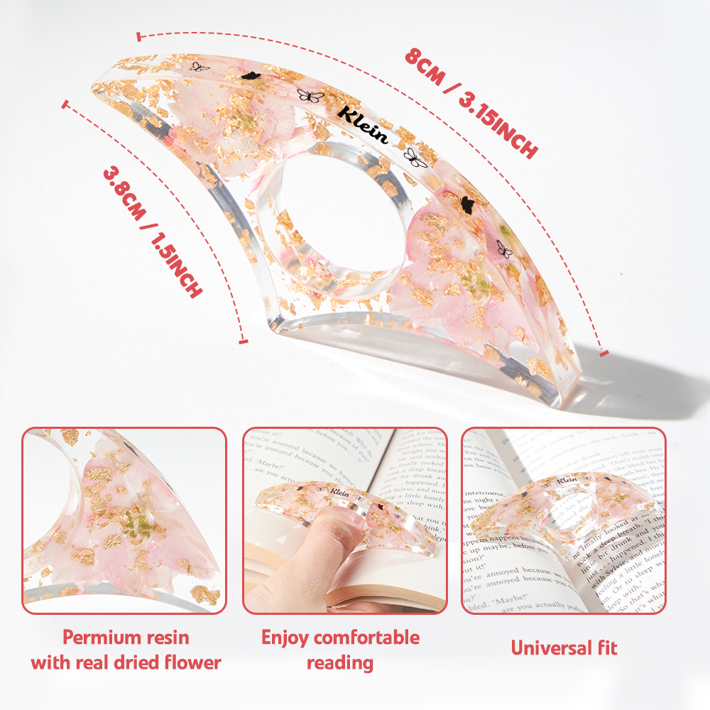 Birth Flower Book Lover - Personalized Resin Book Page Holder