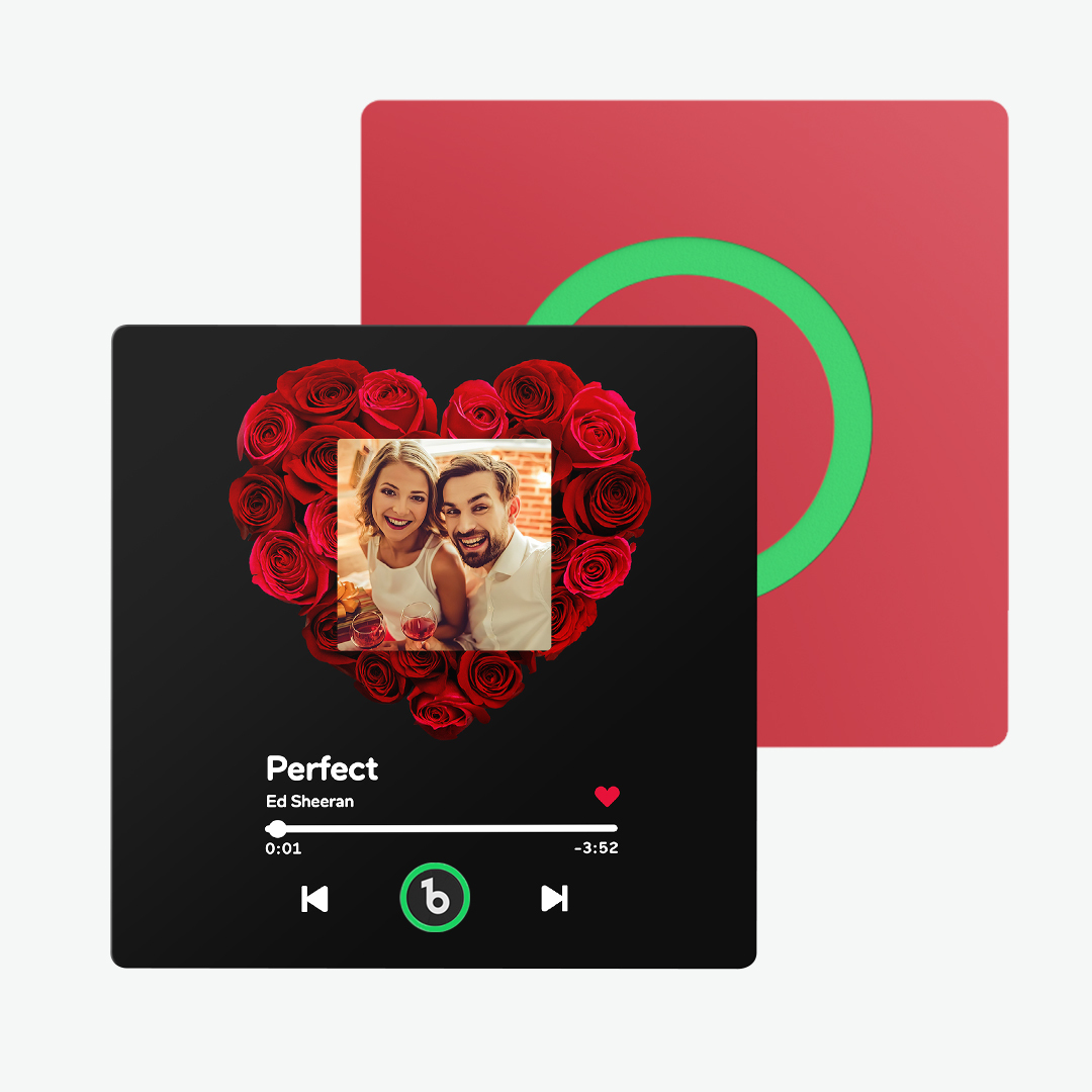 Custom Music Fridge Magnet with Rose and Photo Colorful Album Fridge Magnet Gifts for Her - MyPhotoSocks