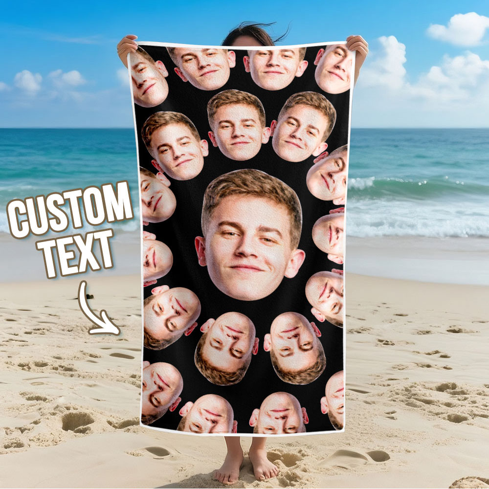 Custom Photo Beach Towel Muti-face Colored Beach Towel Summer Funny Gift Idea - MyPhotoSocks