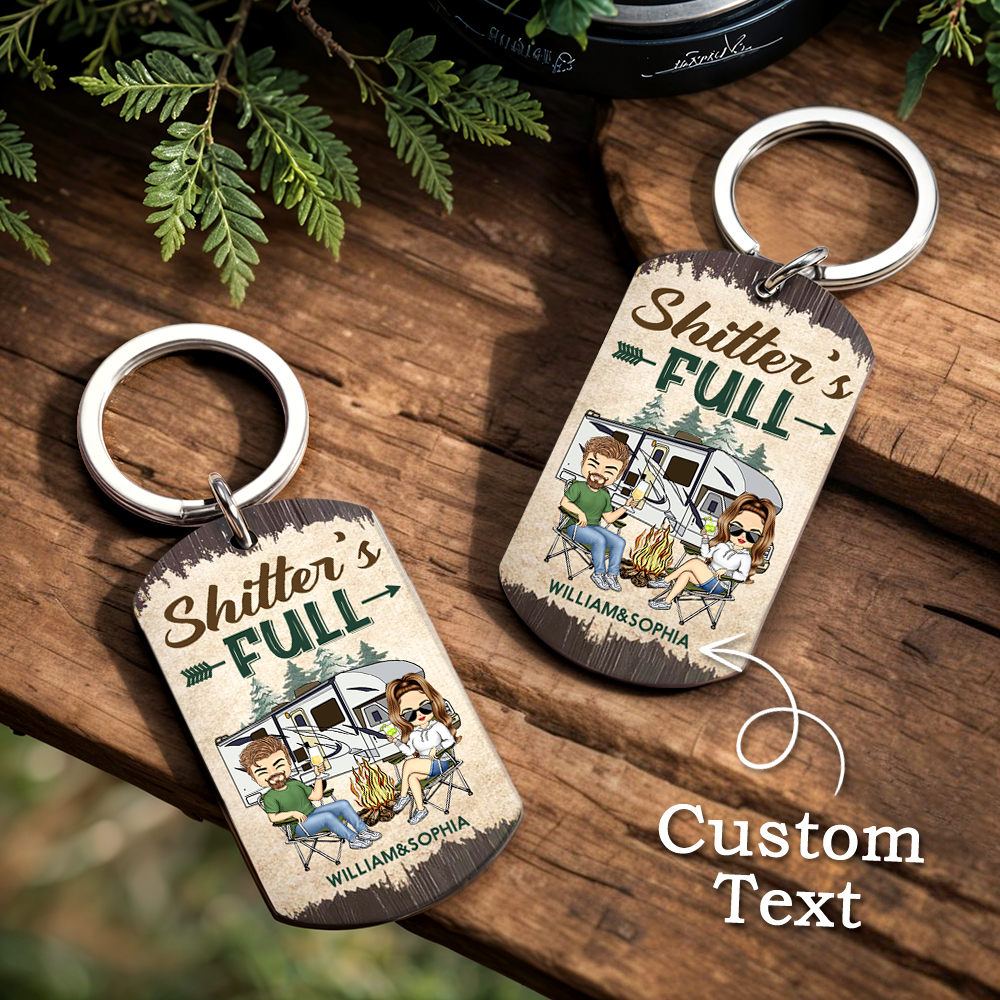 Personalized Aluminum Keychain Keys To The Camper - Anniversary, Loving Gifts For Couples, Husband, Wife, Camping Lovers