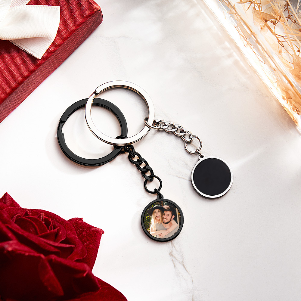 Personalized Photo Temperature-Sensitivel Color-Changing Keychain Gift for Lover