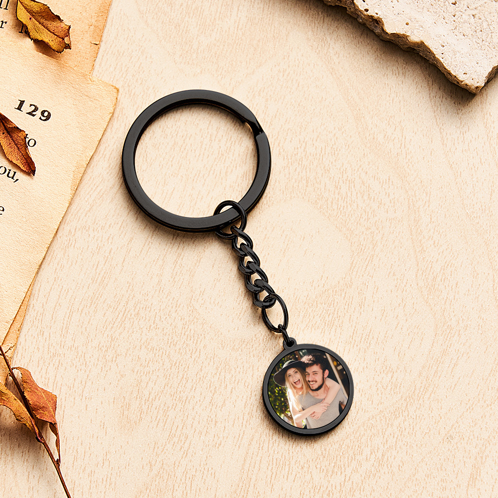 Personalized Photo Temperature-Sensitivel Color-Changing Keychain Gift for Lover