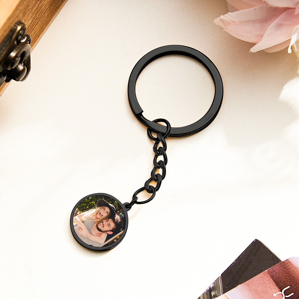 Personalized Photo Temperature-Sensitivel Color-Changing Keychain Gift for Lover