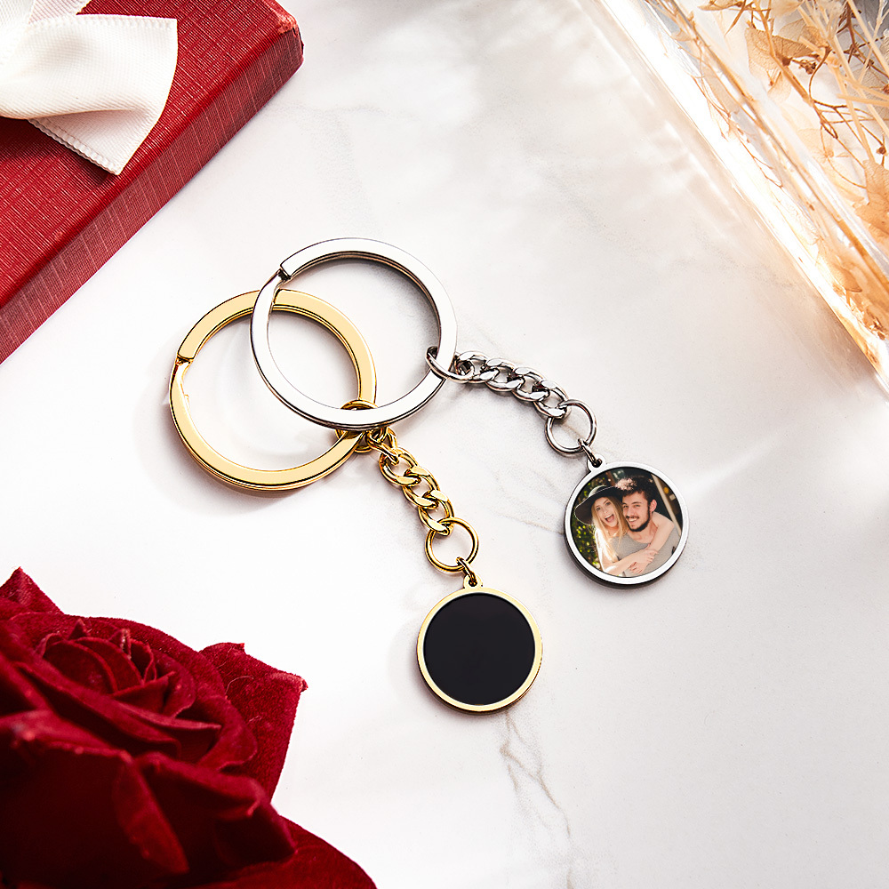 Personalized Photo Temperature-Sensitivel Color-Changing Keychain Gift for Lover