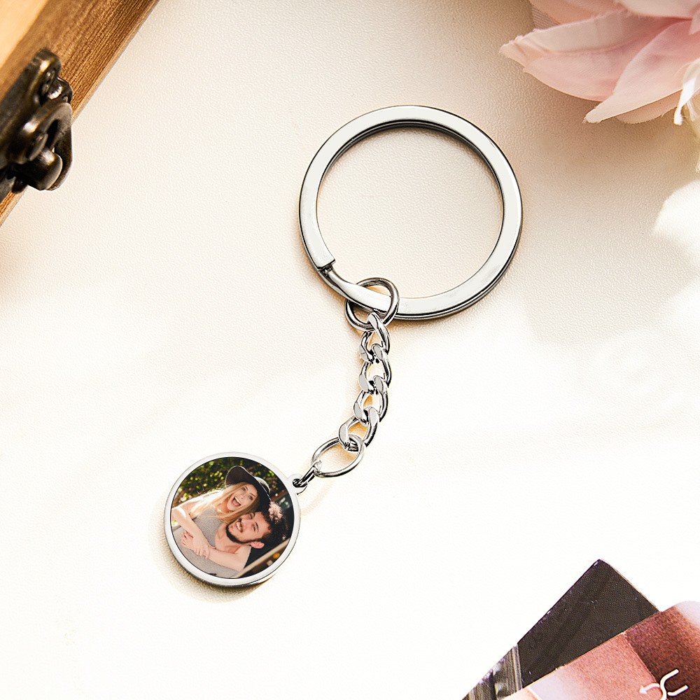 Personalized Photo Temperature-Sensitivel Color-Changing Keychain Gift for Lover