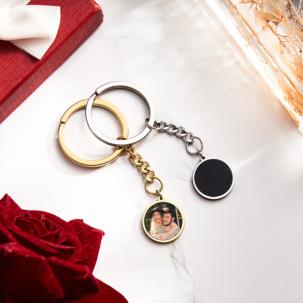 Personalized Photo Temperature-Sensitivel Color-Changing Keychain Gift for Lover