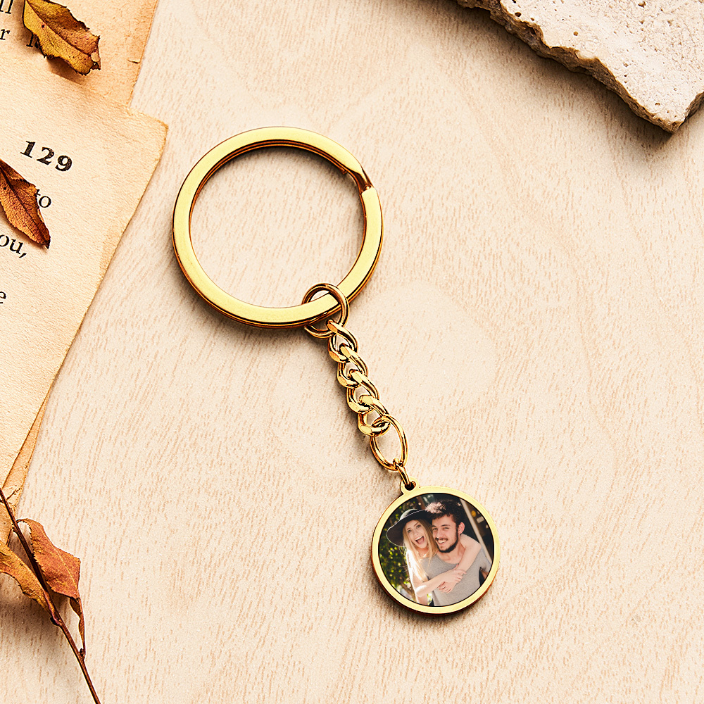 Personalized Photo Temperature-Sensitivel Color-Changing Keychain Gift for Lover