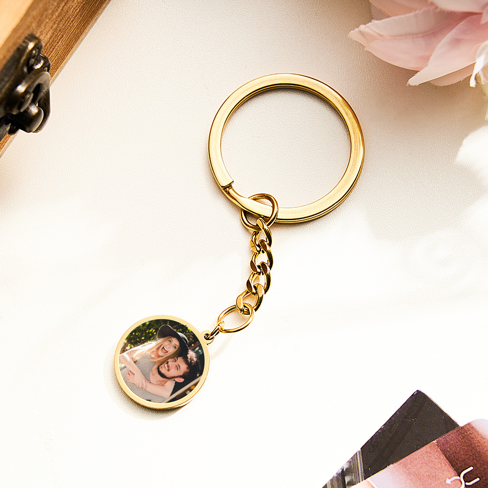 Personalized Photo Temperature-Sensitivel Color-Changing Keychain Gift for Lover