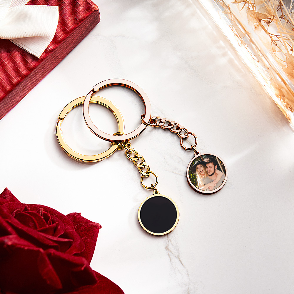 Personalized Photo Temperature-Sensitivel Color-Changing Keychain Gift for Lover