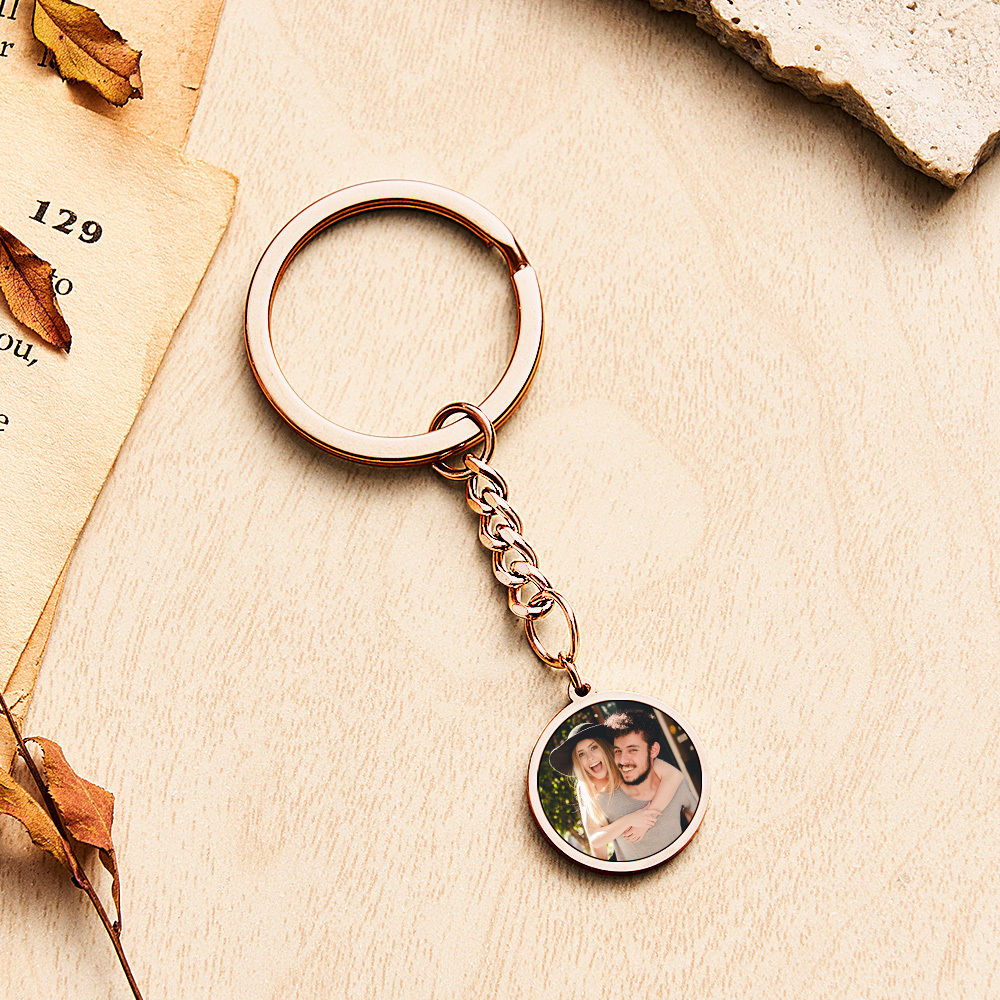 Personalized Photo Temperature-Sensitivel Color-Changing Keychain Gift for Lover
