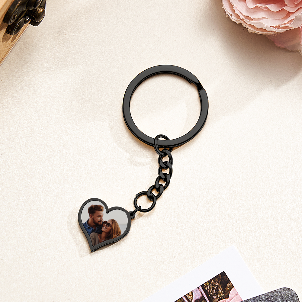 Personalized Photo Temperature-Sensitivel Color-Changing Keychain Gift for Lover