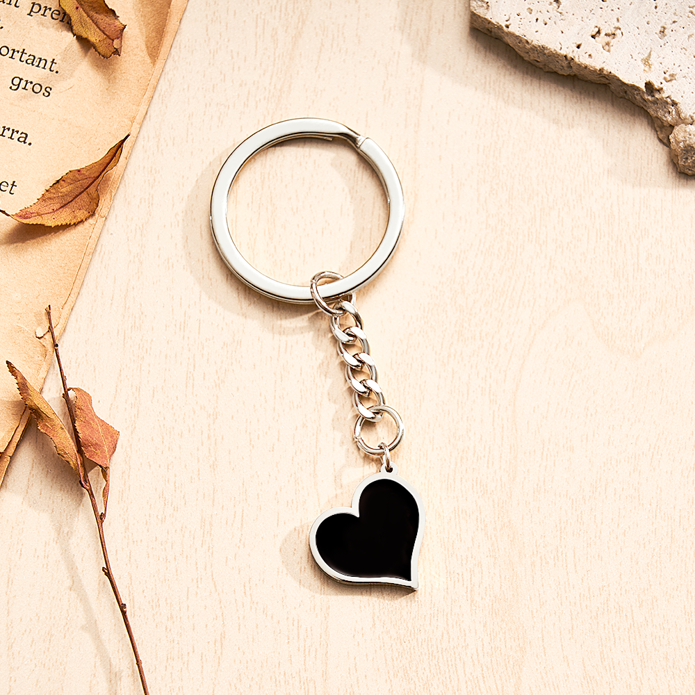 Personalized Photo Temperature-Sensitivel Color-Changing Keychain Gift for Lover