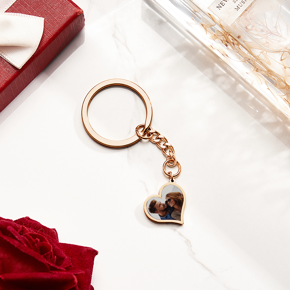 Personalized Photo Temperature-Sensitivel Color-Changing Keychain Gift for Lover