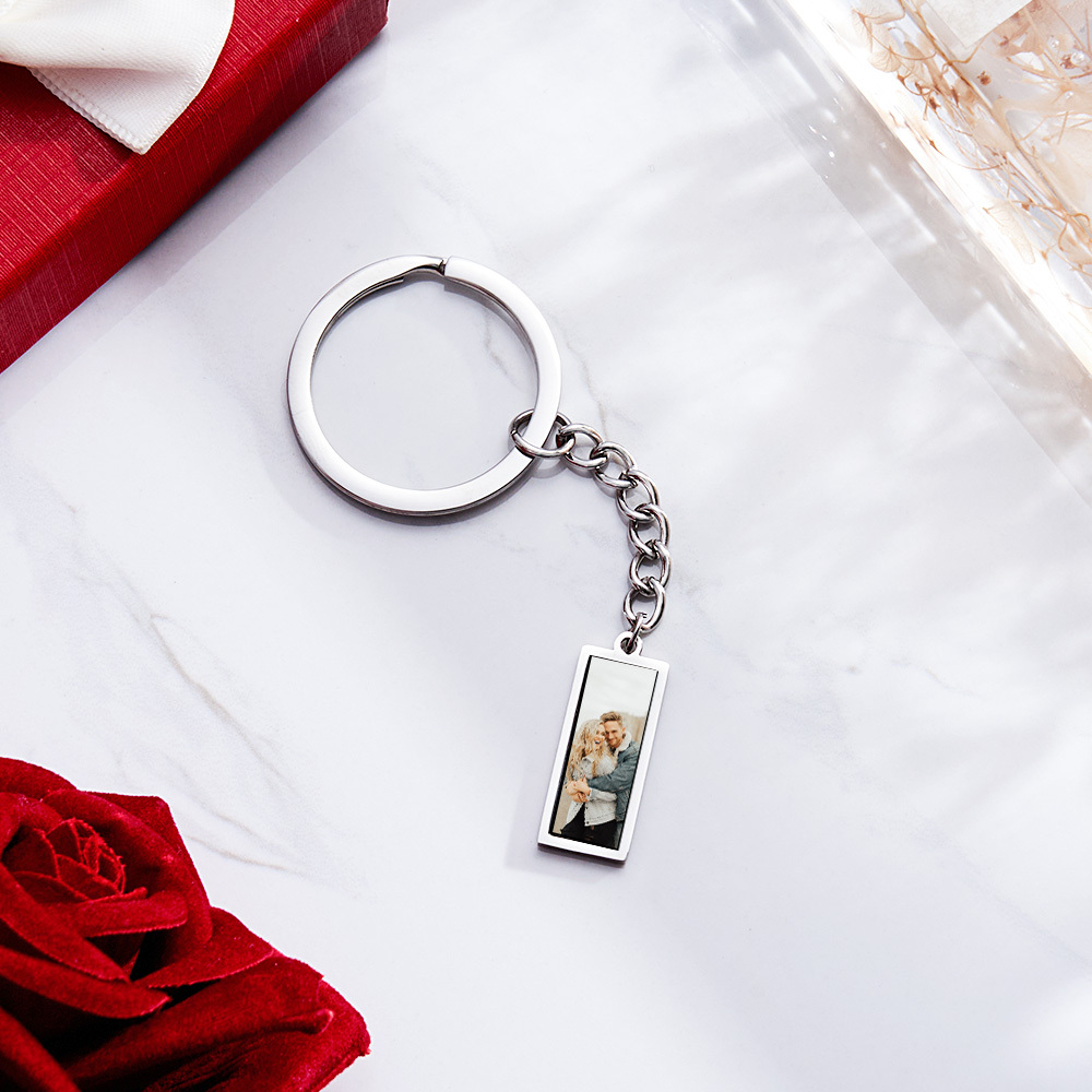 Personalized Photo Temperature-Sensitivel Color-Changing Magic Keychain Gift for Couple