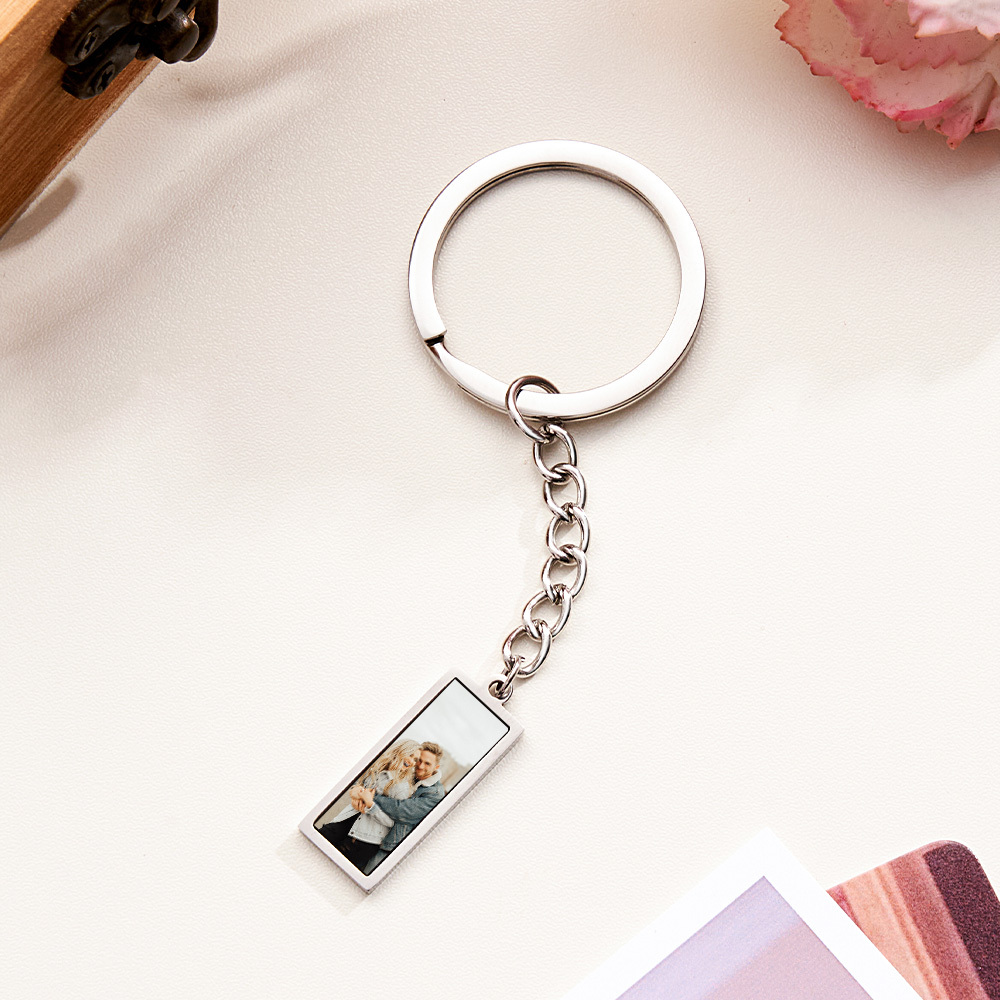Personalized Photo Temperature-Sensitivel Color-Changing Magic Keychain Gift for Couple