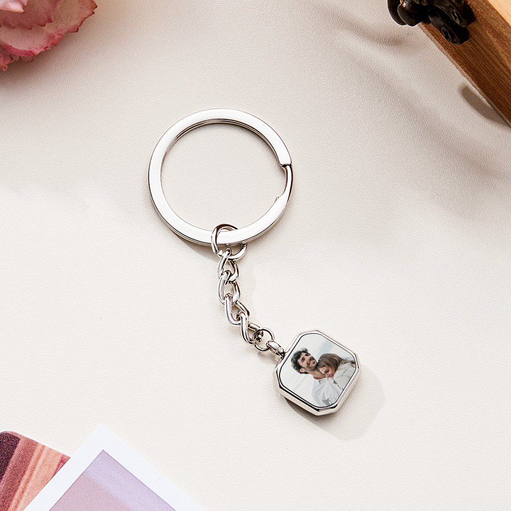 Personalized Photo Temperature-Sensitivel Color-Changing Magic Keychain Gift for Lover